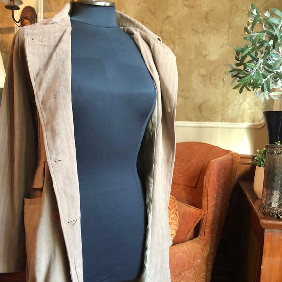 Women Double Breasted Trench Jacket With Lapel Collar, Small - Picture 8 of 12